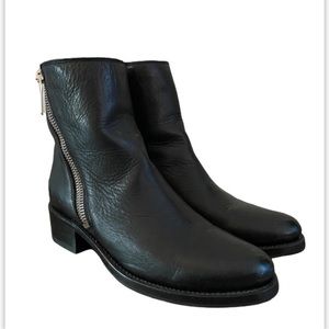 Frye Black Leather Ankle Boots Size 9.5